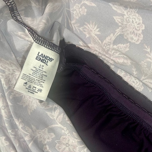 NWOT Women’s 2 Piece Swim 12/14 Lands End Lined Tankini Floral Top Venus Bottom - Picture 4 of 4